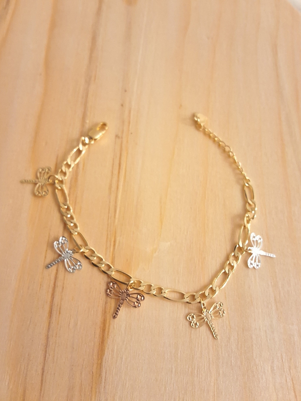 GoldPlated Dragonfly Charm Chain Bracelet - Women Jewelry